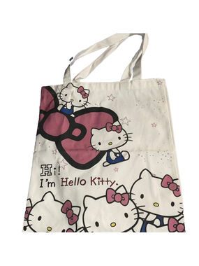 Women's Hello Kitty Tote Bag 12”x16” White Pink